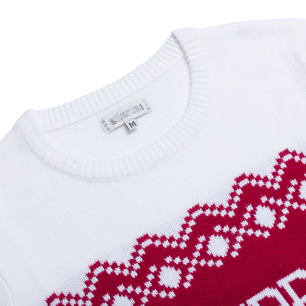 Maglione natalizio da donna rosso con ricamo Merry Christmas