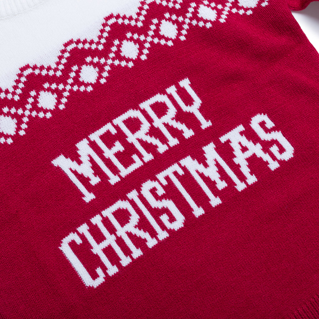 Maglione natalizio da donna rosso con ricamo Merry Christmas