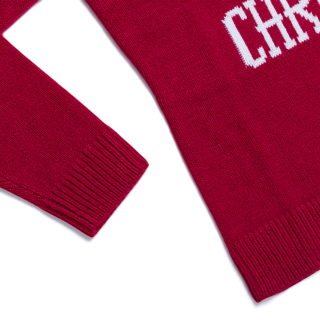 Maglione natalizio da donna rosso con ricamo Merry Christmas