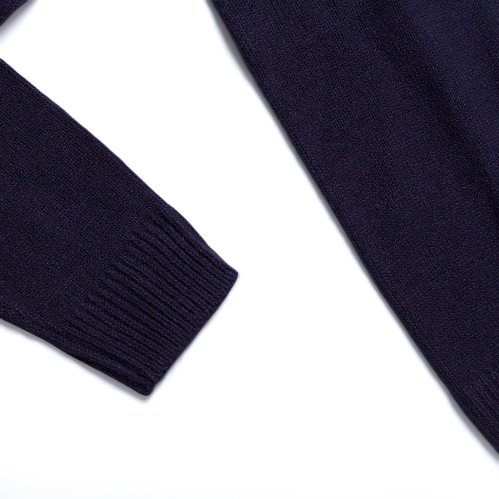 Maglione natalizio da uomo blu con ricamo Merry Christmas