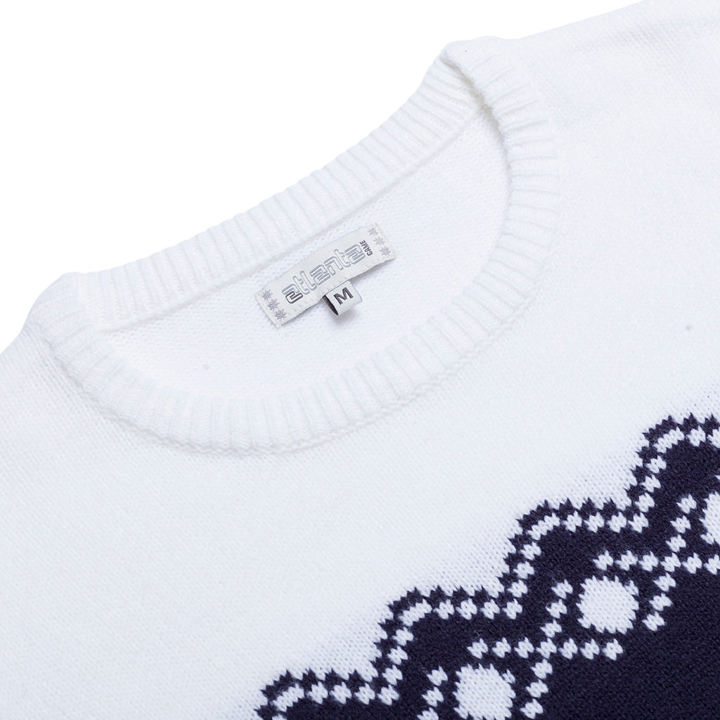 Maglione natalizio da donna blu con ricamo Merry Christmas