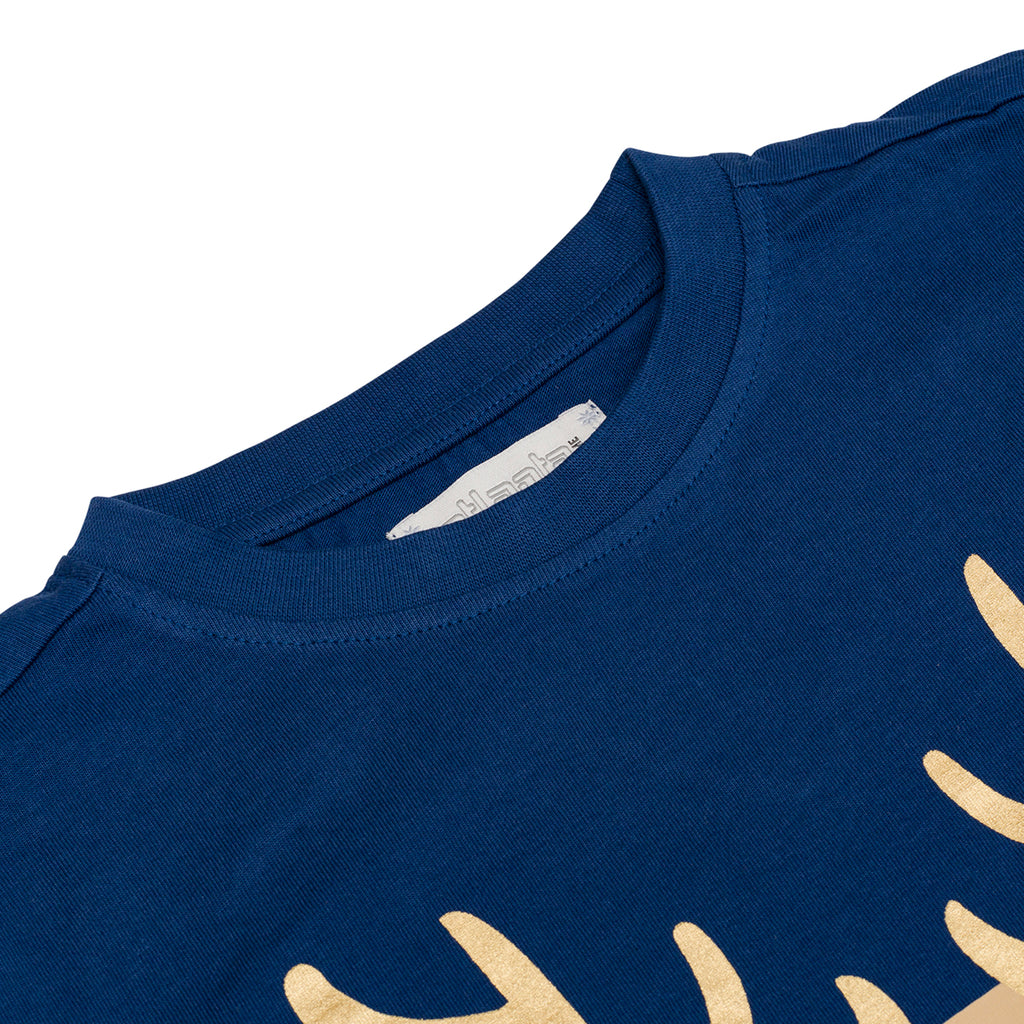 Pigiama natalizio da bambina blu con renna