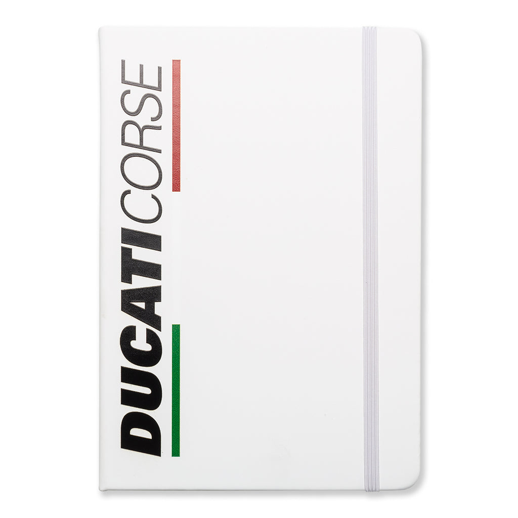 Taccuino bianco grande con logo Ducati Corse