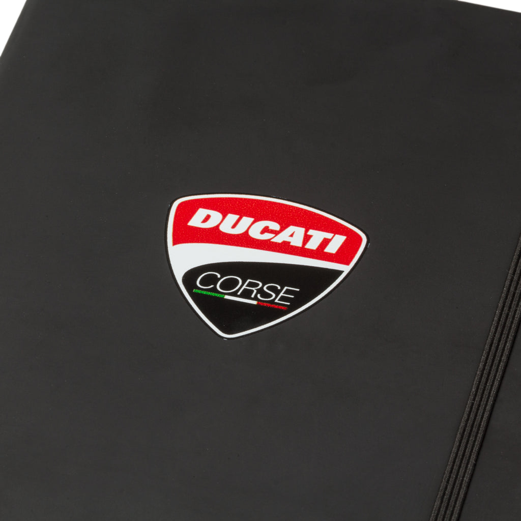 Taccuino nero grande con badge Ducati Corse