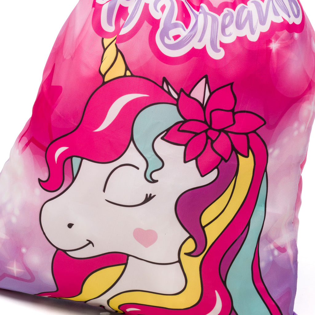 Sacca portatutto fucsia con unicorno Magic Land