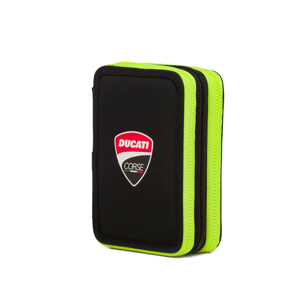 Astuccio a 3 cerniere nero con badge Ducati Corse