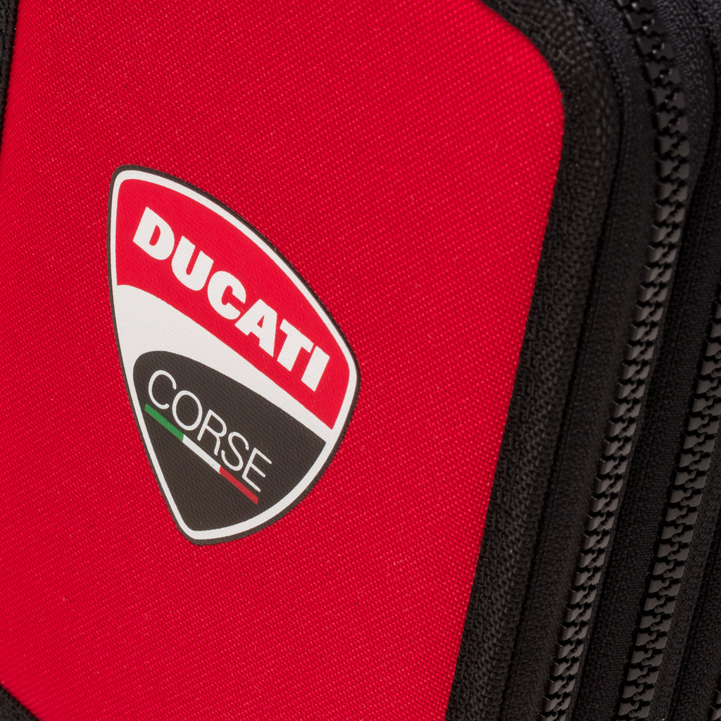 Astuccio a 3 cerniere rosso con badge Ducati Corse