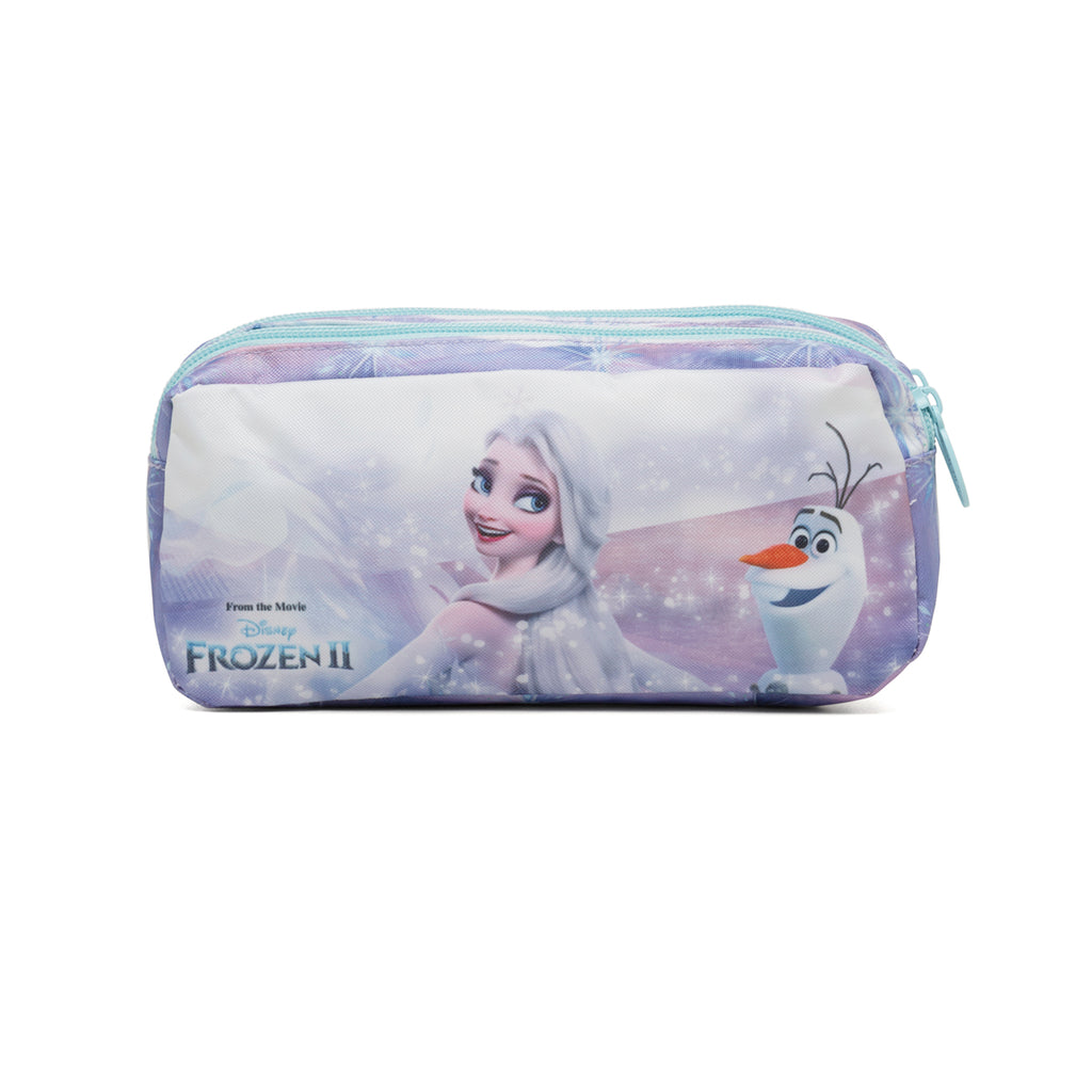 Astuccio portatutto lilla con doppia zip e stampa Frozen