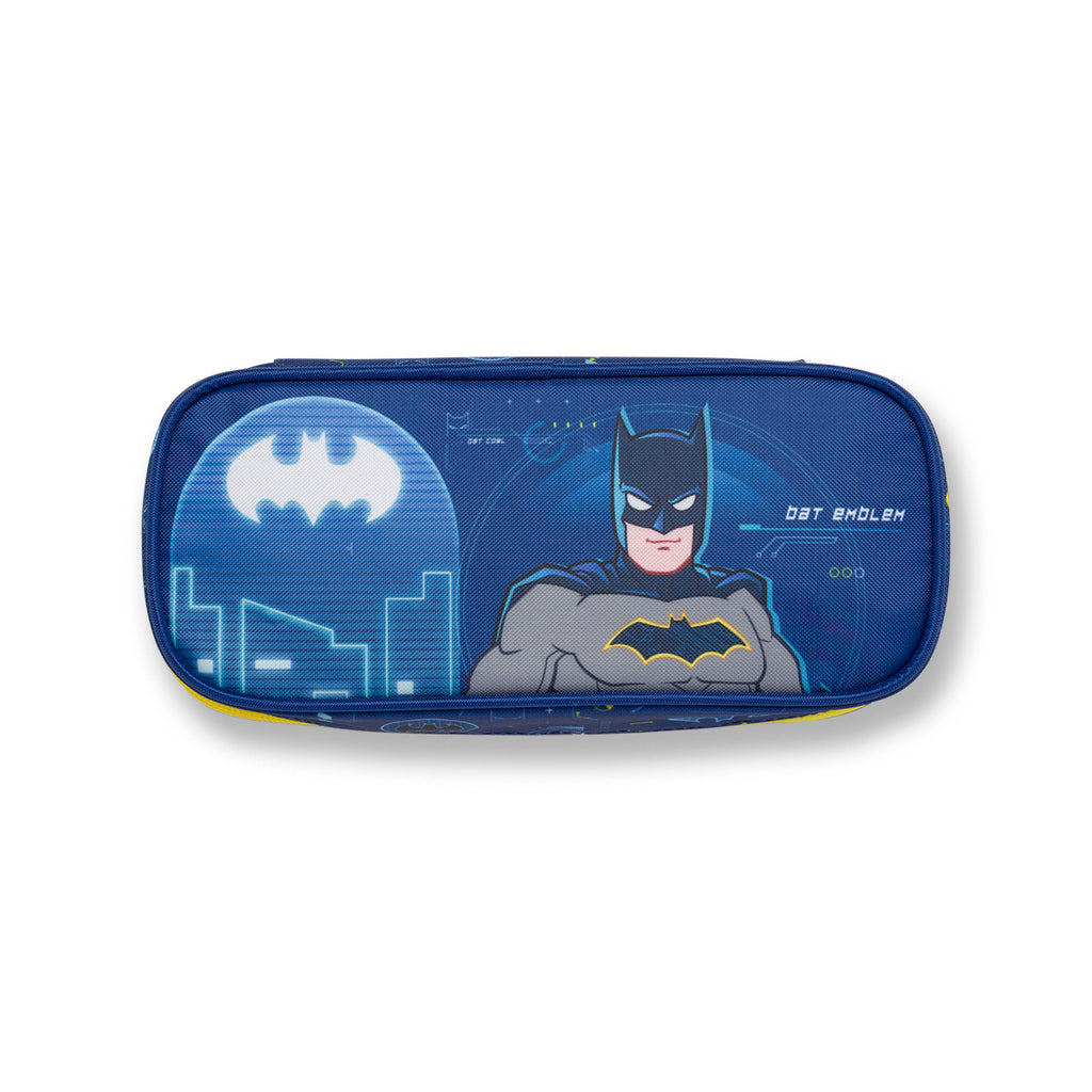 Astuccio ovale blu con stampa Batman