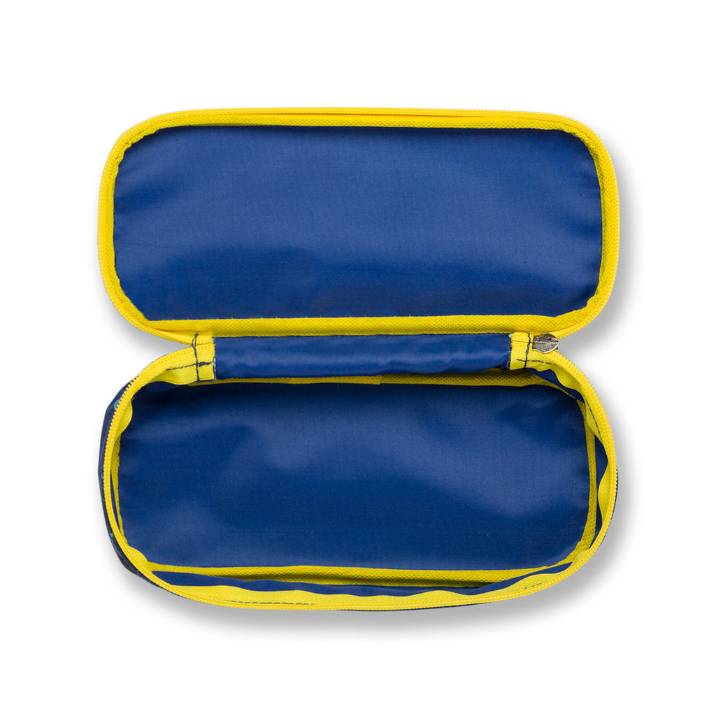 Astuccio ovale blu con stampa Batman