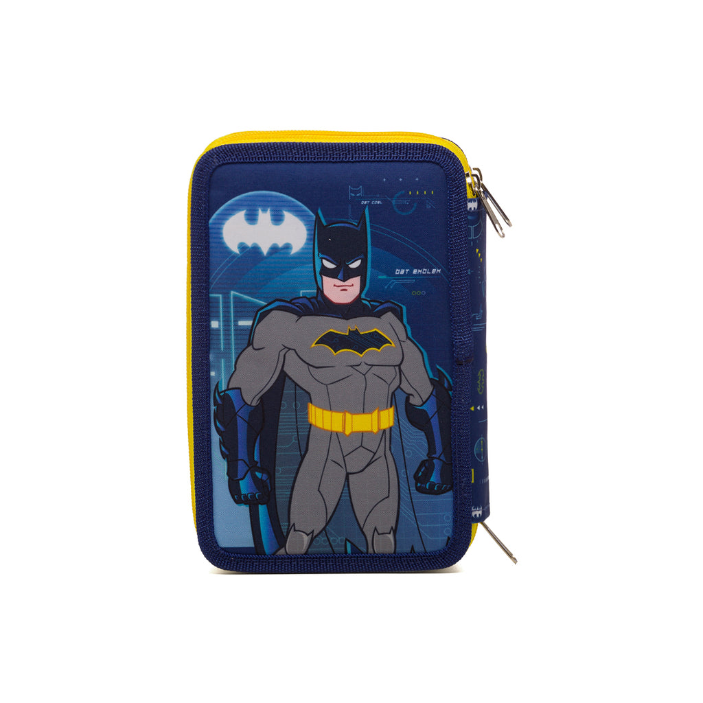 Astuccio a 3 cerniere blu con stampa Batman