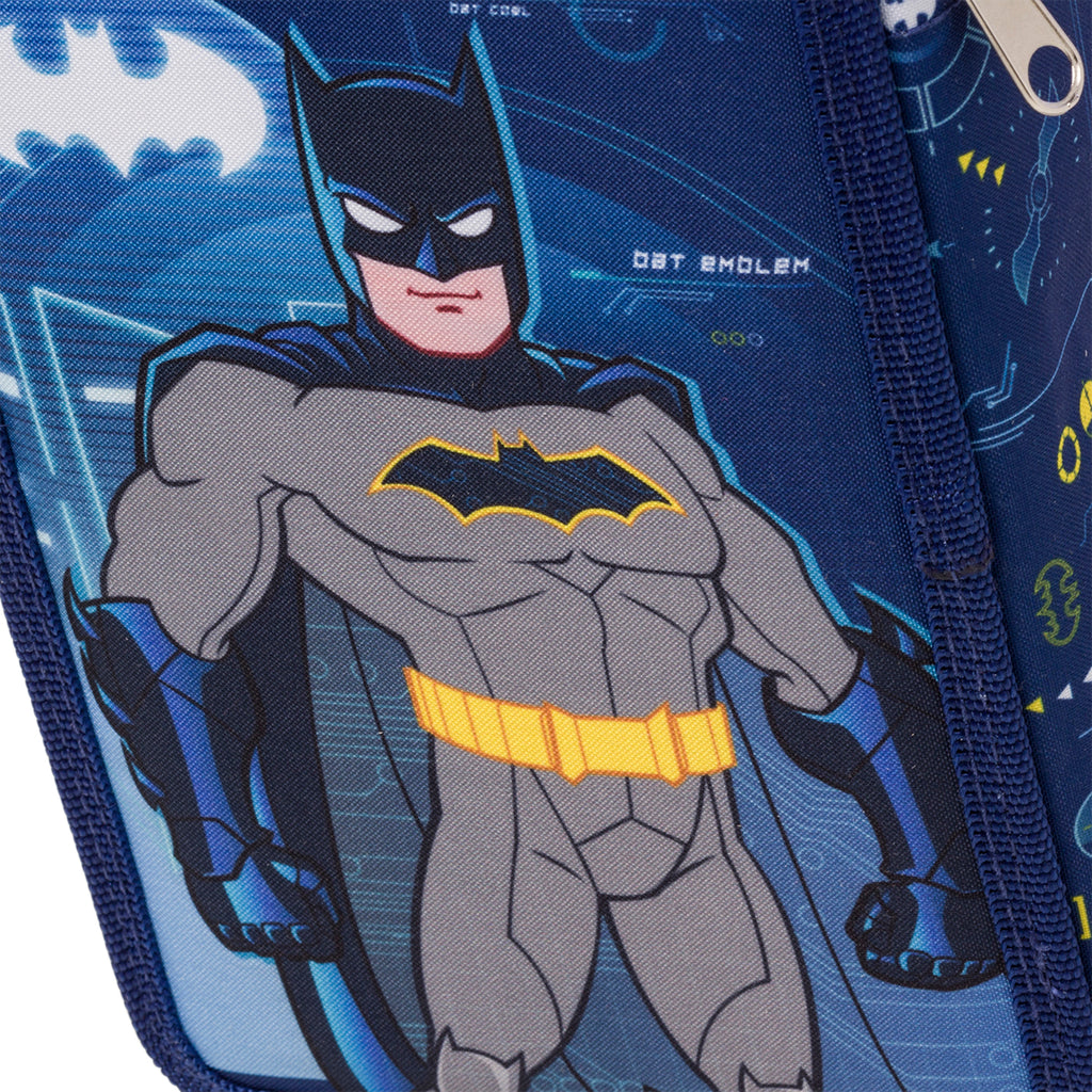 Astuccio a 3 cerniere blu con stampa Batman