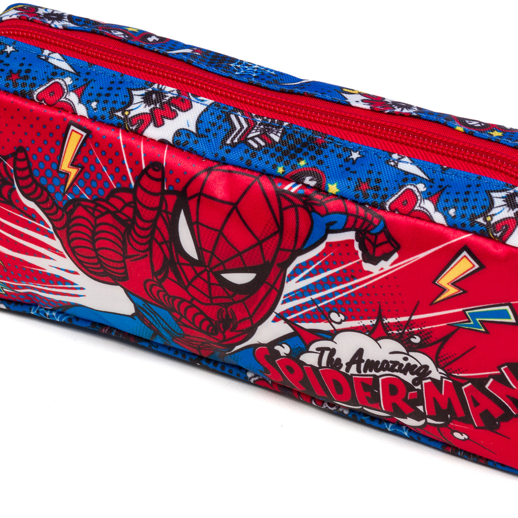 Astuccio portatutto rosso e blu con stampa Spiderman