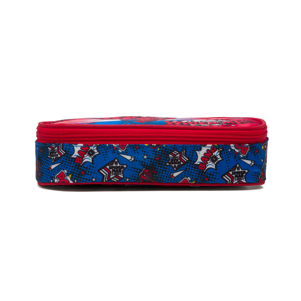 Astuccio ovale rosso e blu con stampa Spiderman