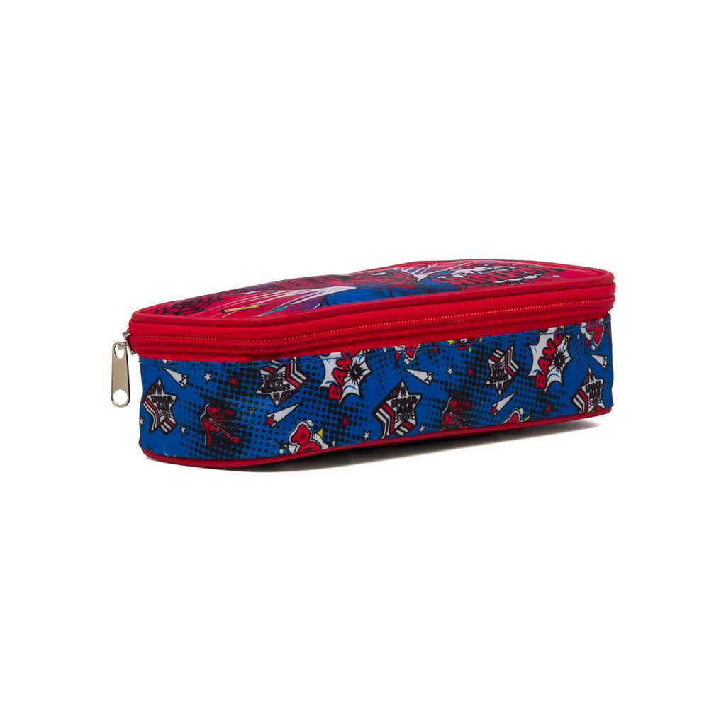 Astuccio ovale rosso e blu con stampa Spiderman