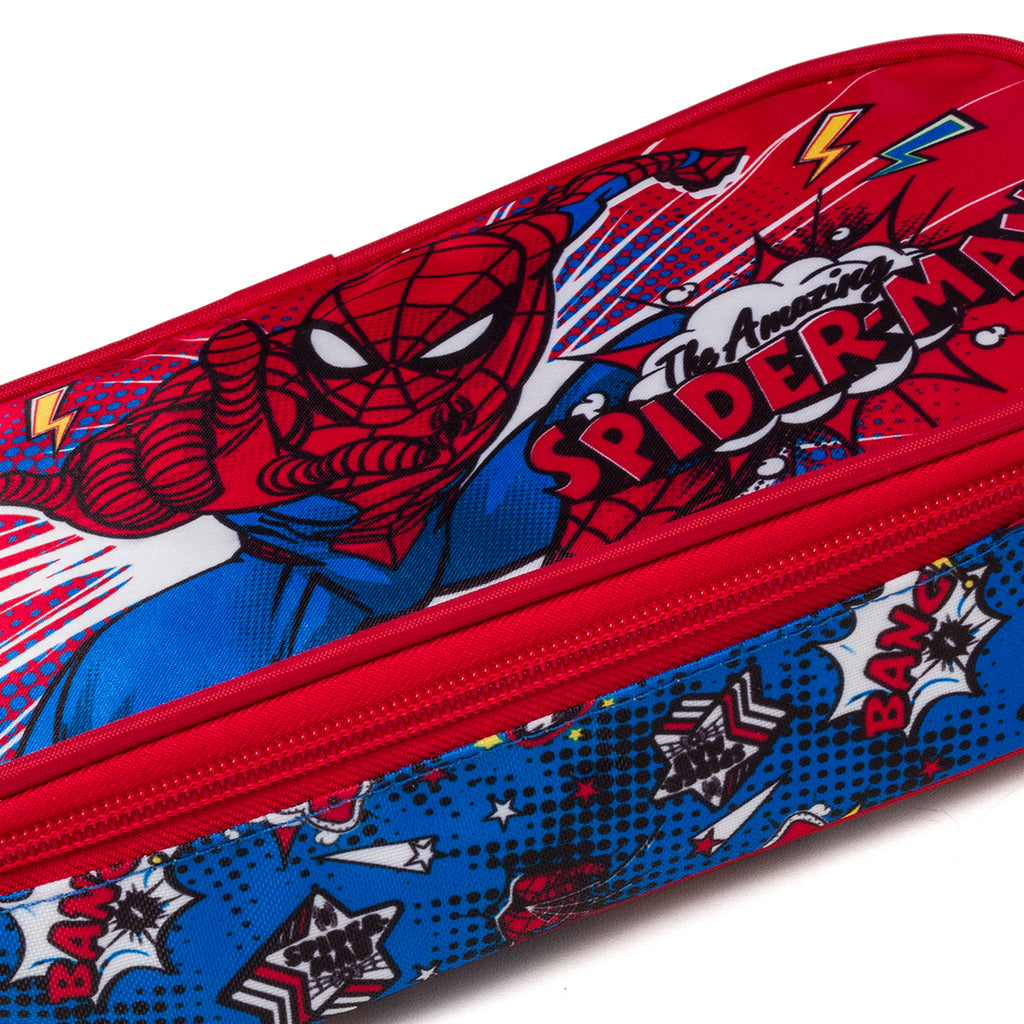 Astuccio ovale rosso e blu con stampa Spiderman