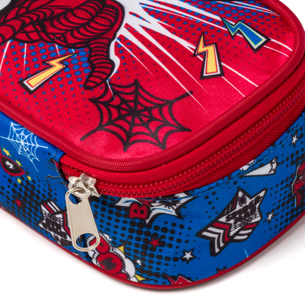 Astuccio ovale rosso e blu con stampa Spiderman