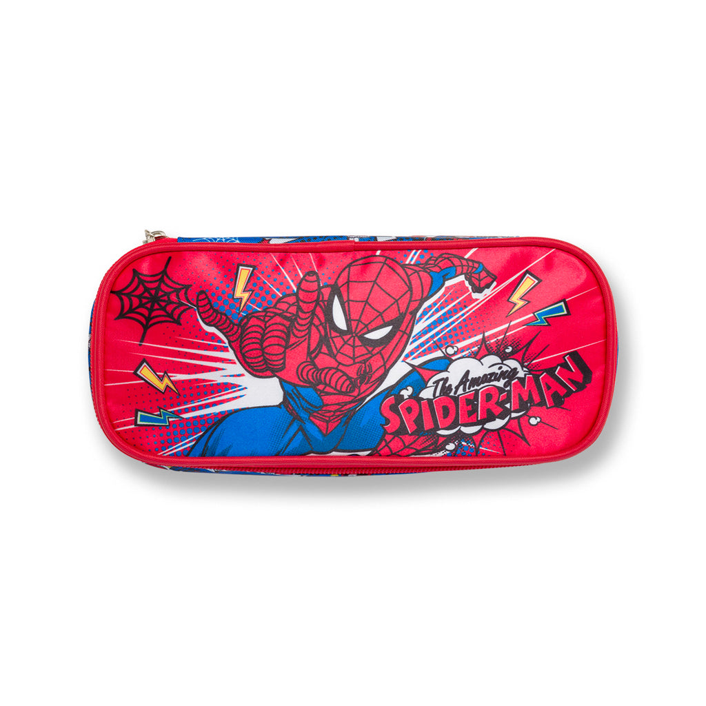 Astuccio ovale rosso e blu con stampa Spiderman