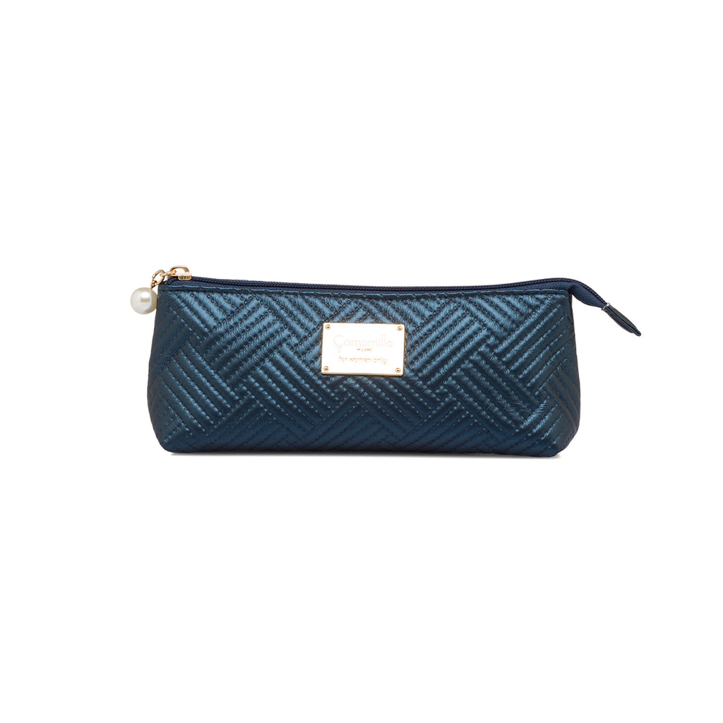 Astuccio blu da donna con chiusura a zip Camomilla Milano