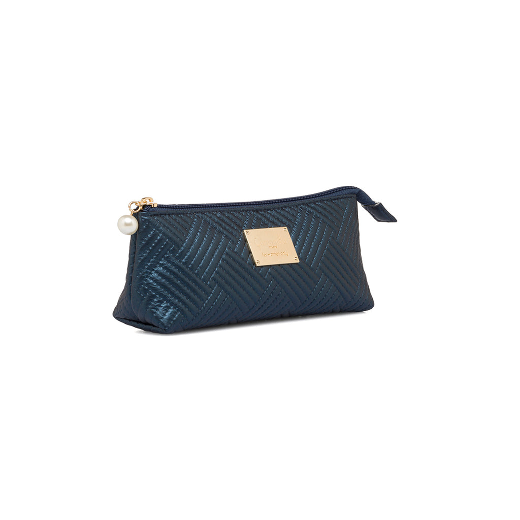 Astuccio blu da donna con chiusura a zip Camomilla Milano