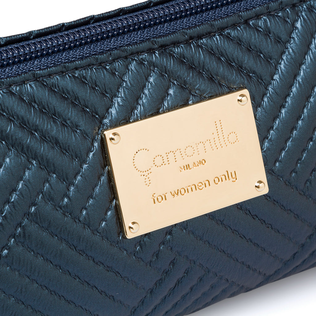 Astuccio blu da donna con chiusura a zip Camomilla Milano