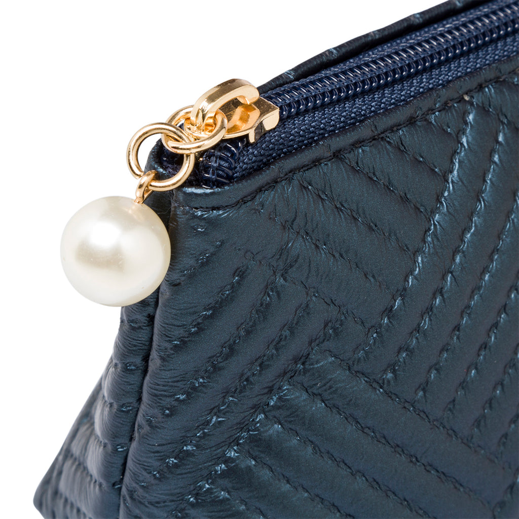 Astuccio blu da donna con chiusura a zip Camomilla Milano