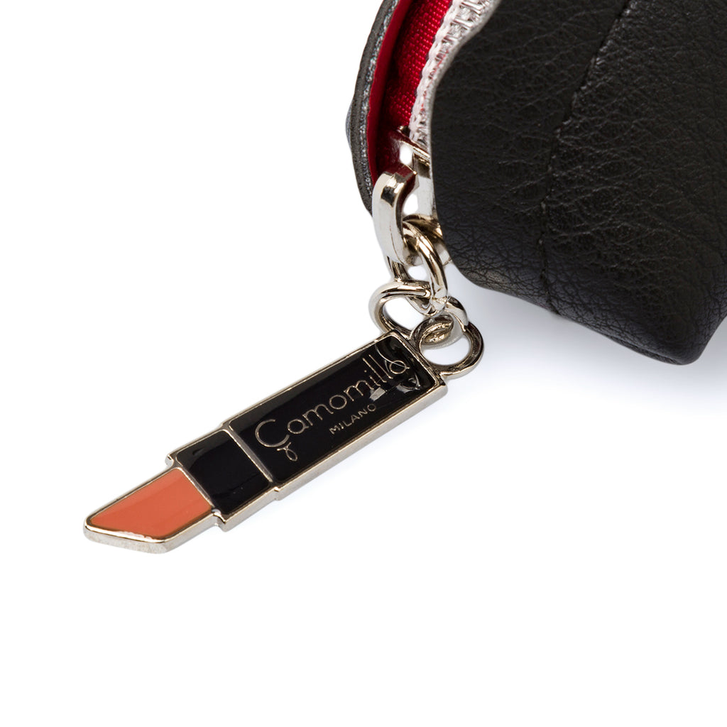 Astuccio nero da donna con chiusura a zip Camomilla Milano