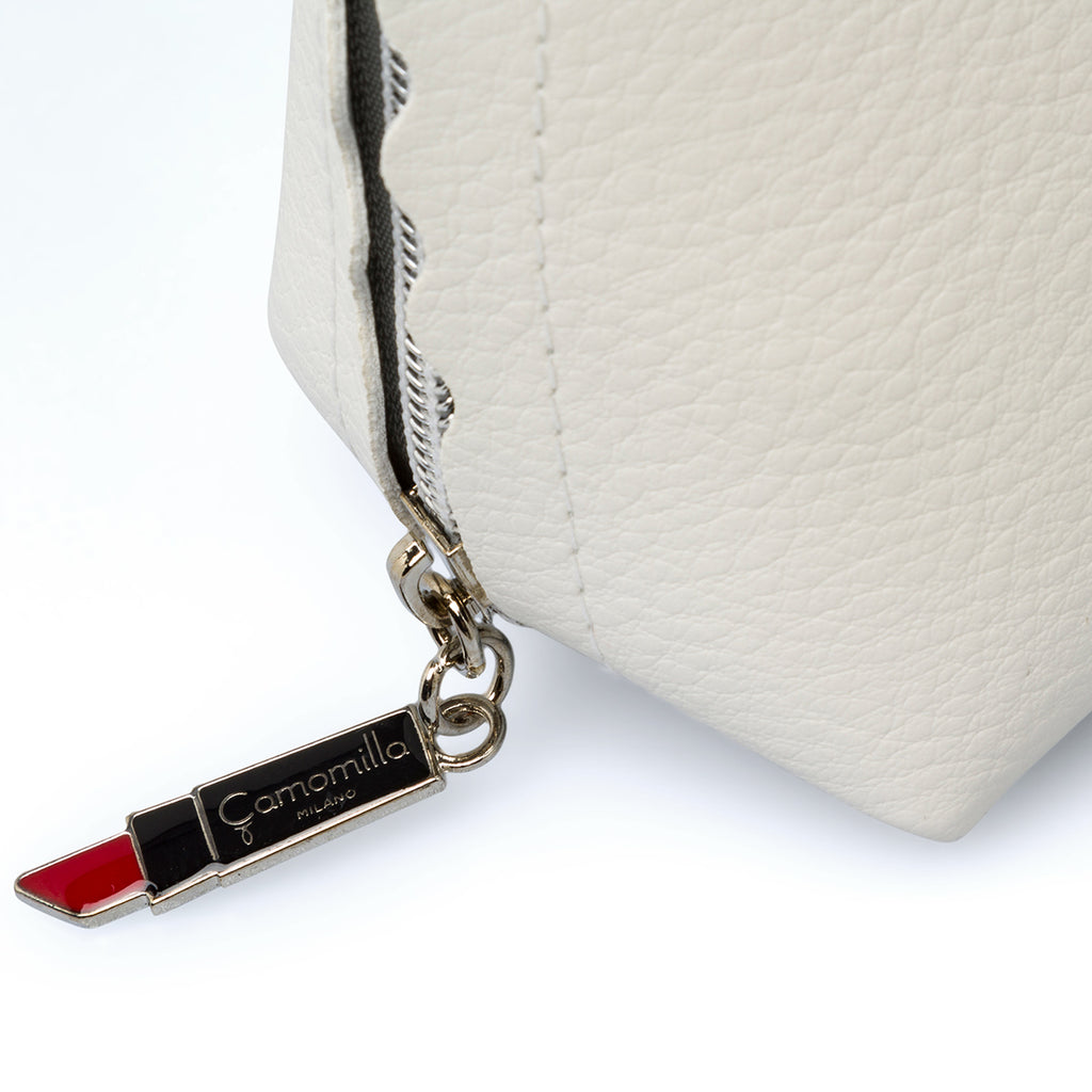 Necessaire bianco da donna con chiusura a zip Camomilla Milano