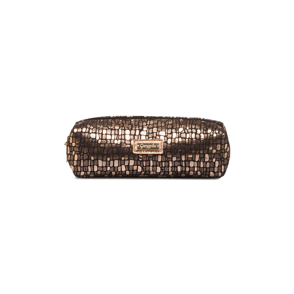 Astuccio color oro da donna con chiusura a zip Camomilla