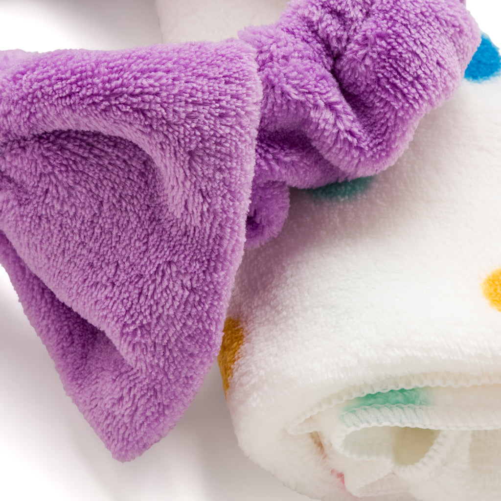 Set da bagno colore bianco e viola con pois da donna Camomilla Milano