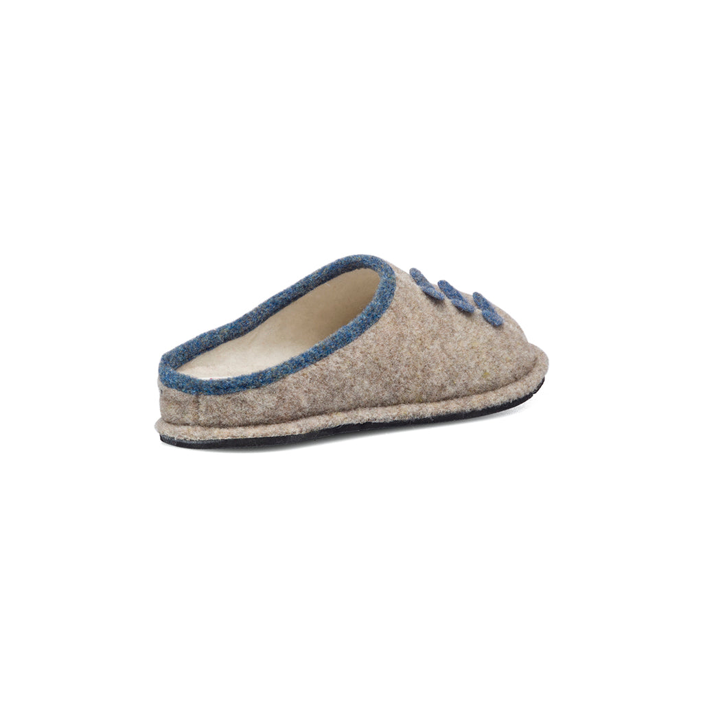 Pantofole da donna beige in tessuto Rosagialla