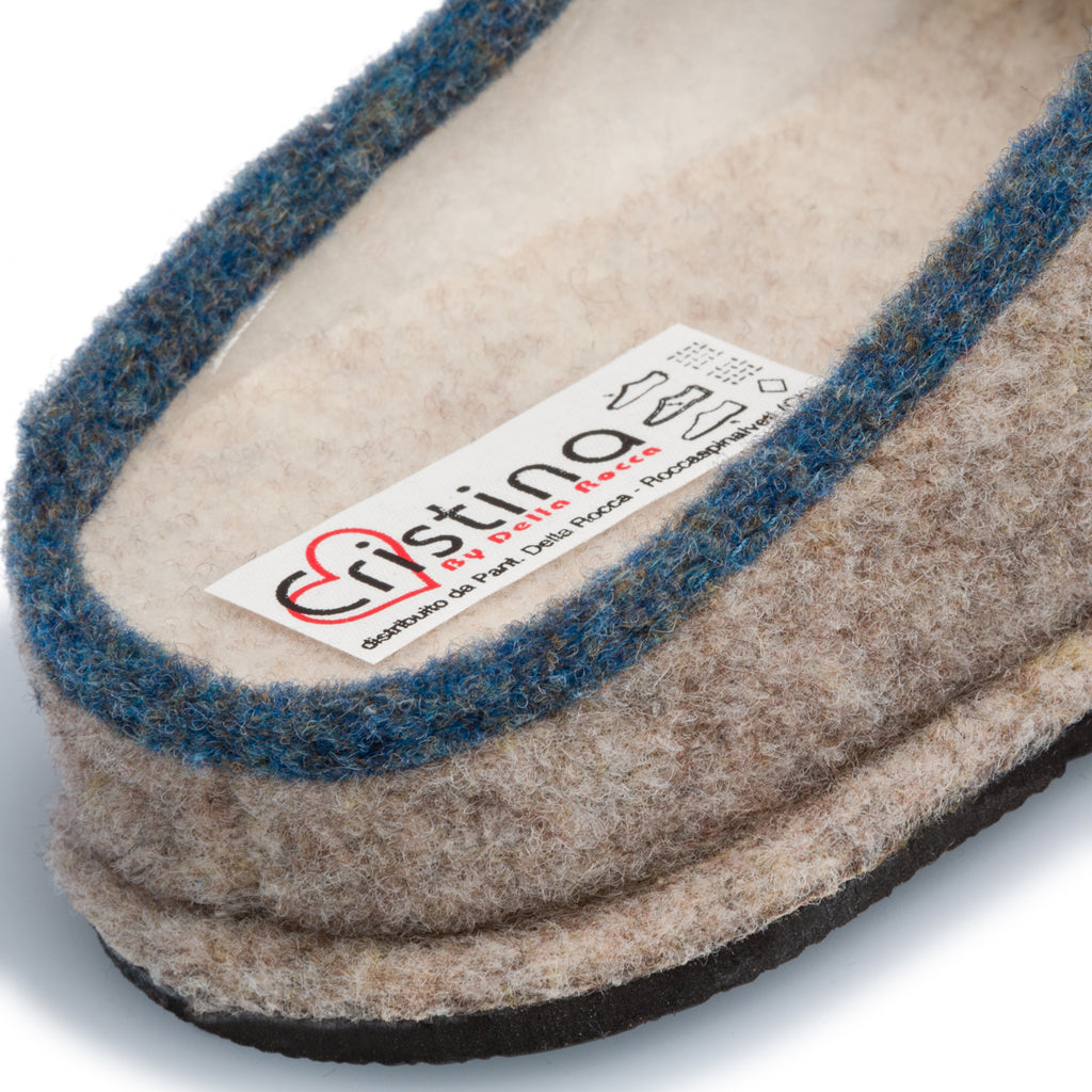 Pantofole da donna beige in tessuto Rosagialla