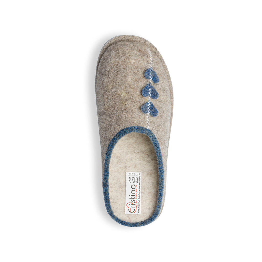 Pantofole da donna beige in tessuto Rosagialla