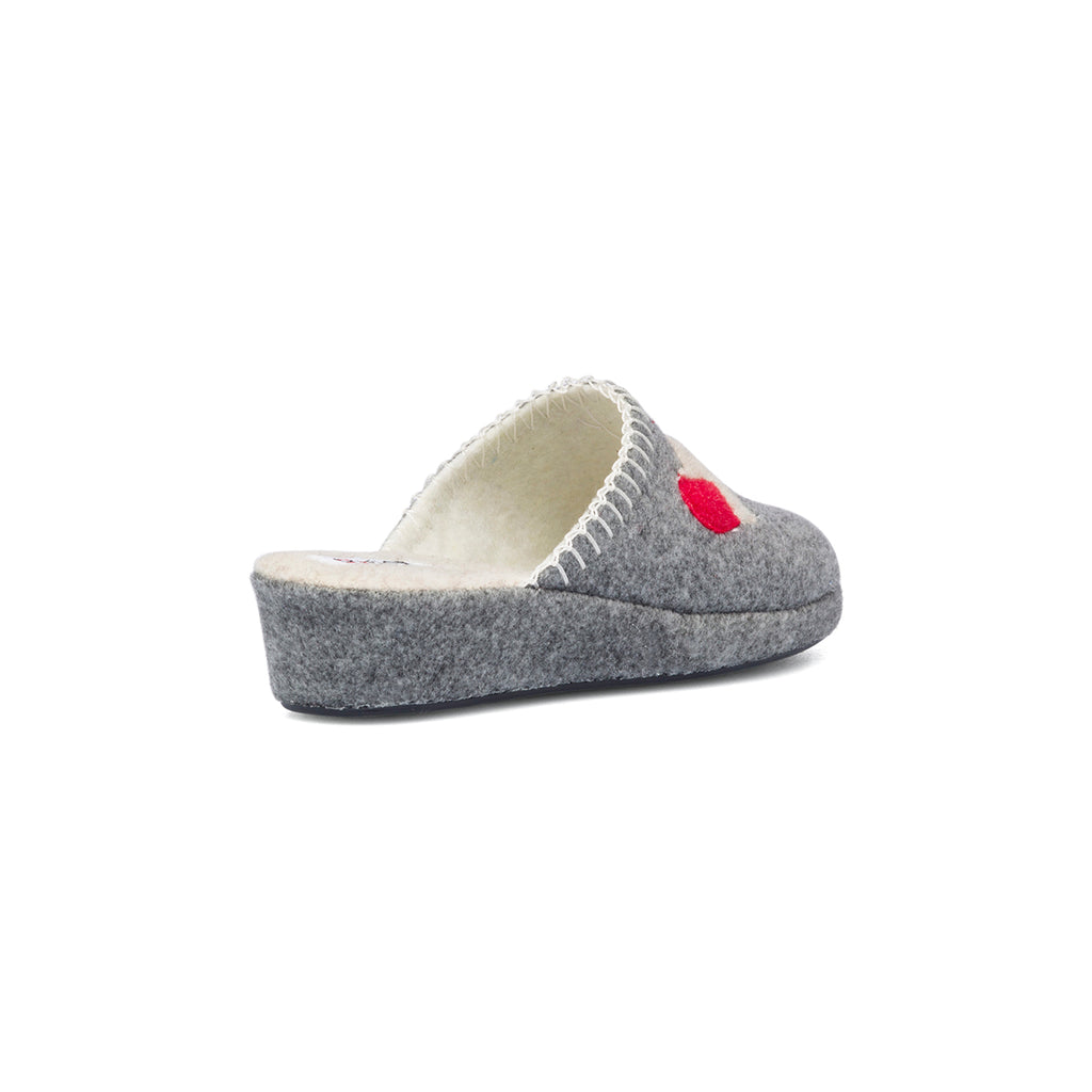 Pantofole da donna grigie in tessuto Rosagialla