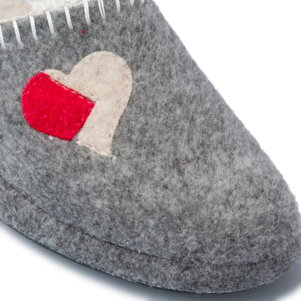 Pantofole da donna grigie in tessuto Rosagialla