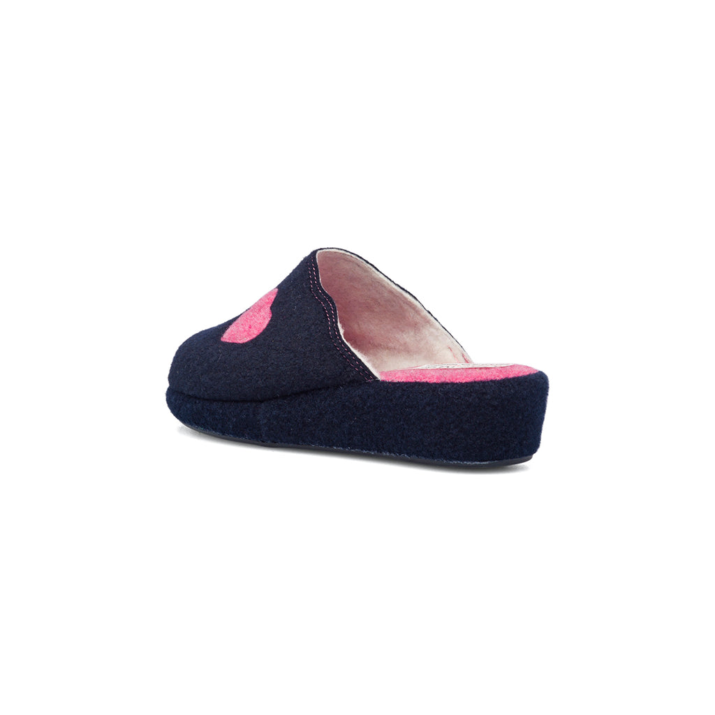Pantofole da donna blu in tessuto Rosagialla