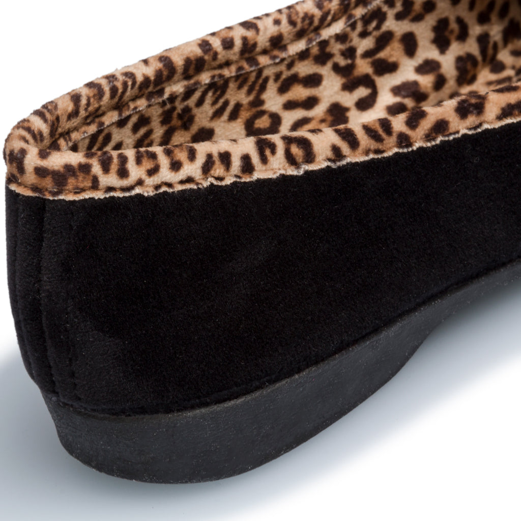 Ballerine nere in tessuto con profili animalier Annalisa Grenoble