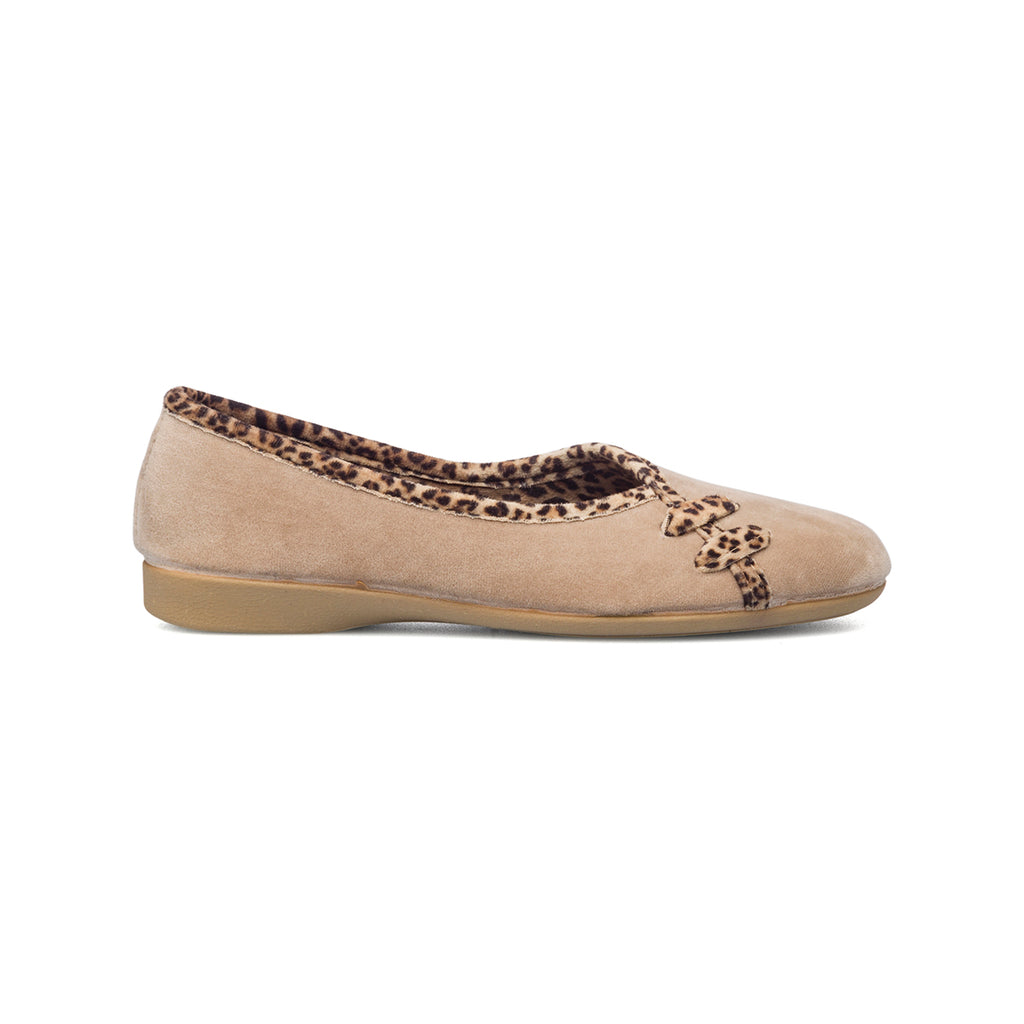 Ballerine beige in tessuto con profili animalier Annalisa Grenoble