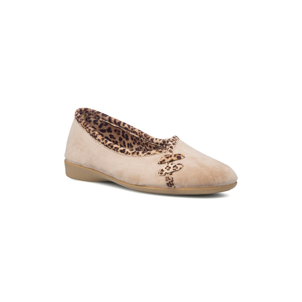 Ballerine beige in tessuto con profili animalier Annalisa Grenoble