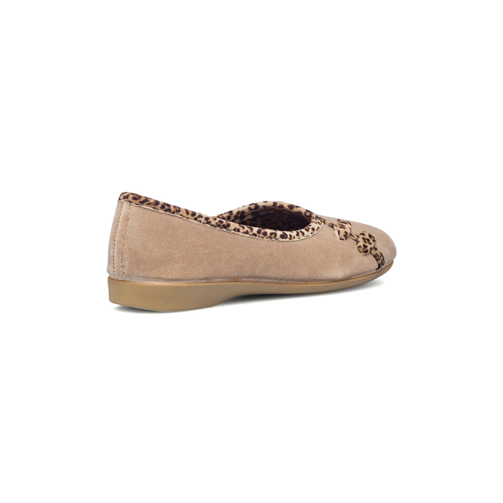 Ballerine beige in tessuto con profili animalier Annalisa Grenoble