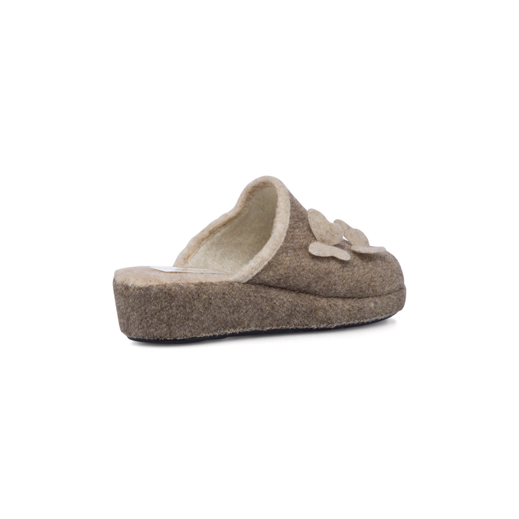 Pantofole beige in tessuto da donna Rosagialla