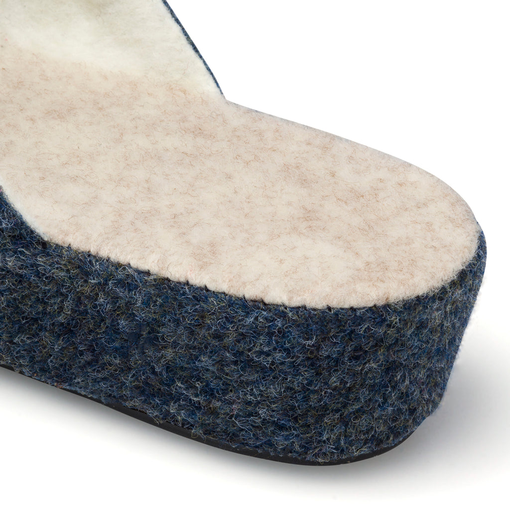 Pantofole blu in tessuto da donna con cuoricini Rosagialla