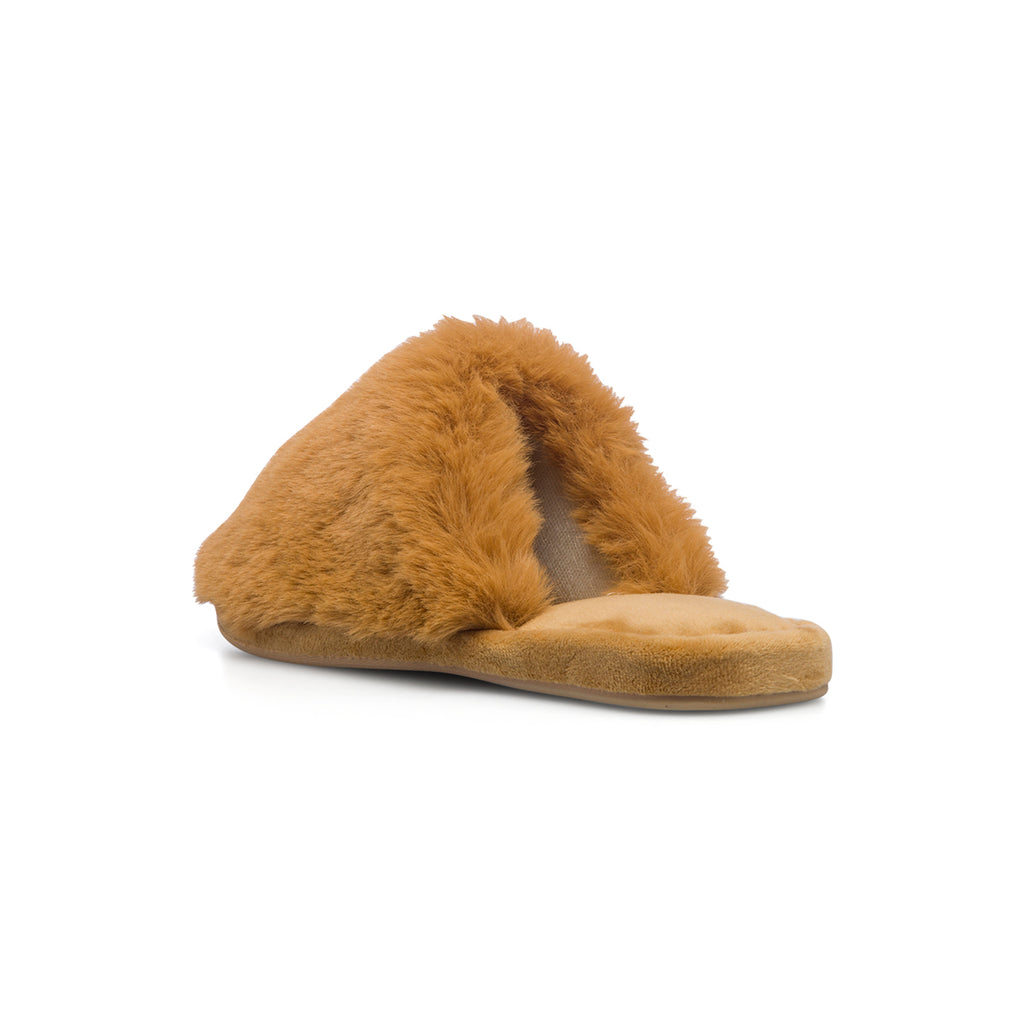 Pantofole camel in pelliccia da donna Mi@Mi