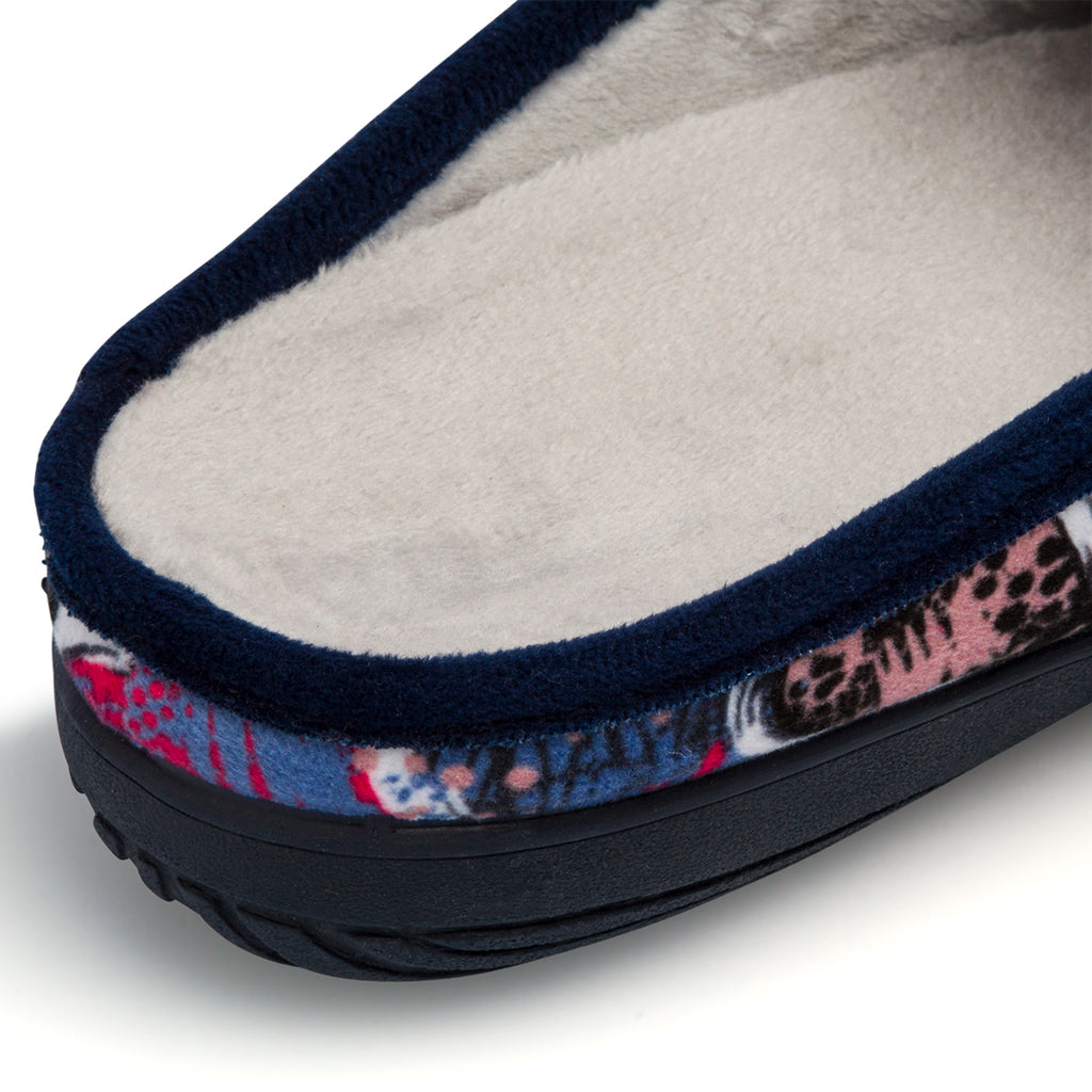 Pantofole blu in tessuto da donna con stampa Natural Confort