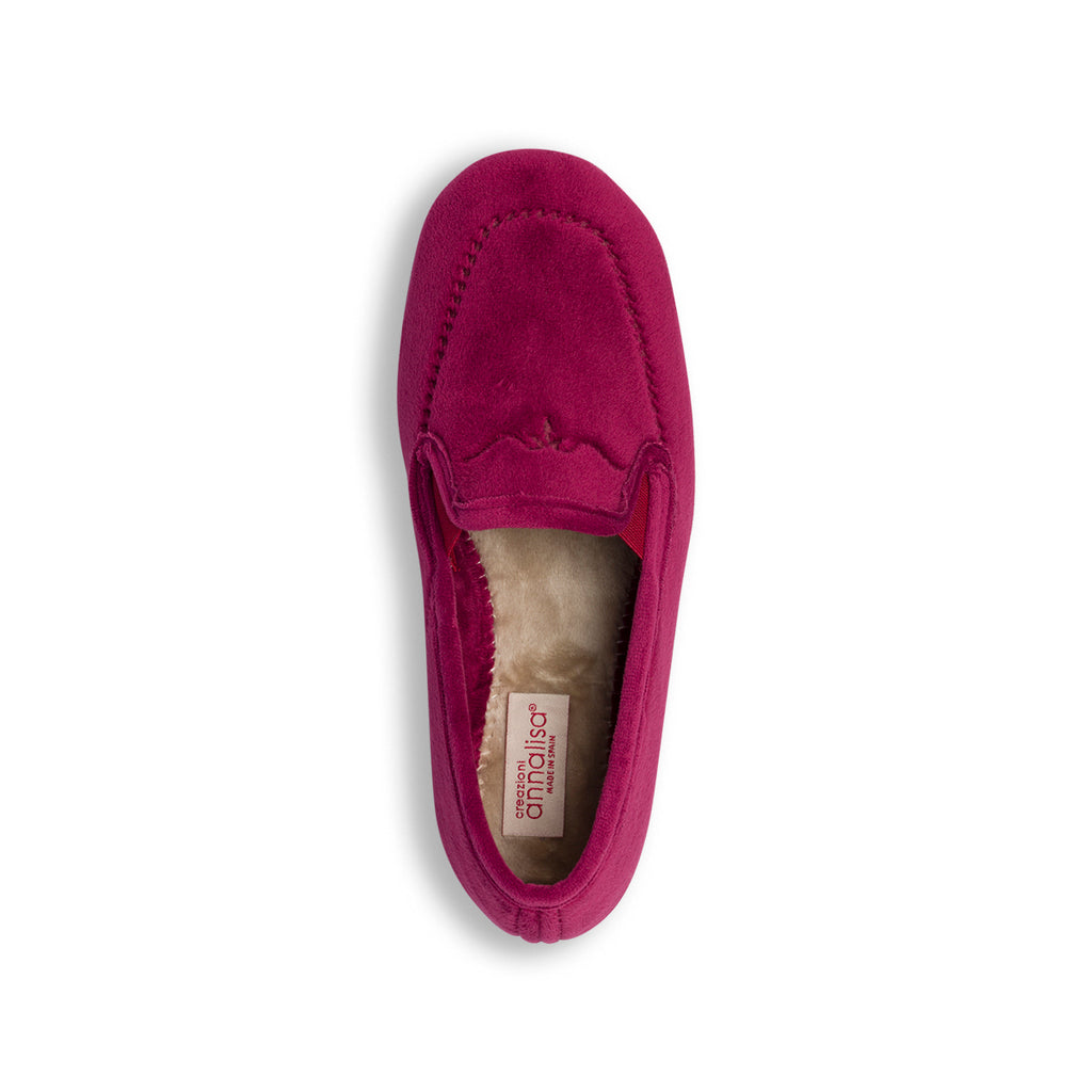 Pantofole bordeaux in tessuto da donna Annalisa