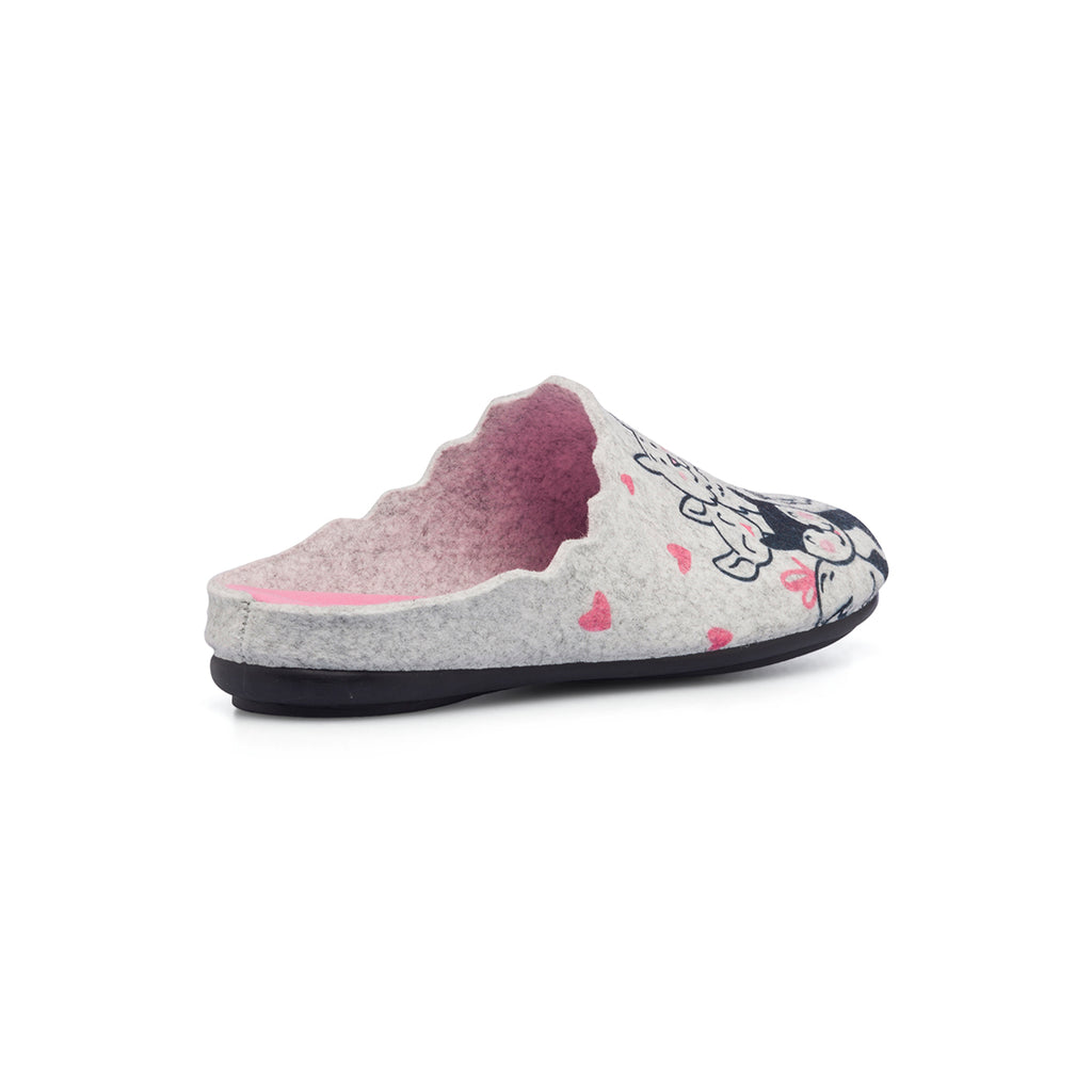 Pantofole grigie in tessuto da donna con stampa gattini Aday's