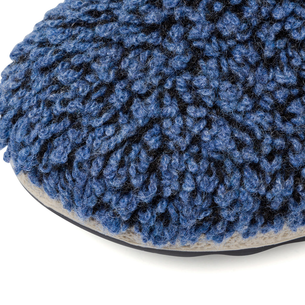 Pantofole in tessuto blu da donna con tomaia effetto pelliccia Fly Flot