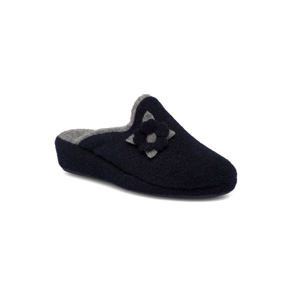 Pantofole blu da donna con fiore Stilrosa