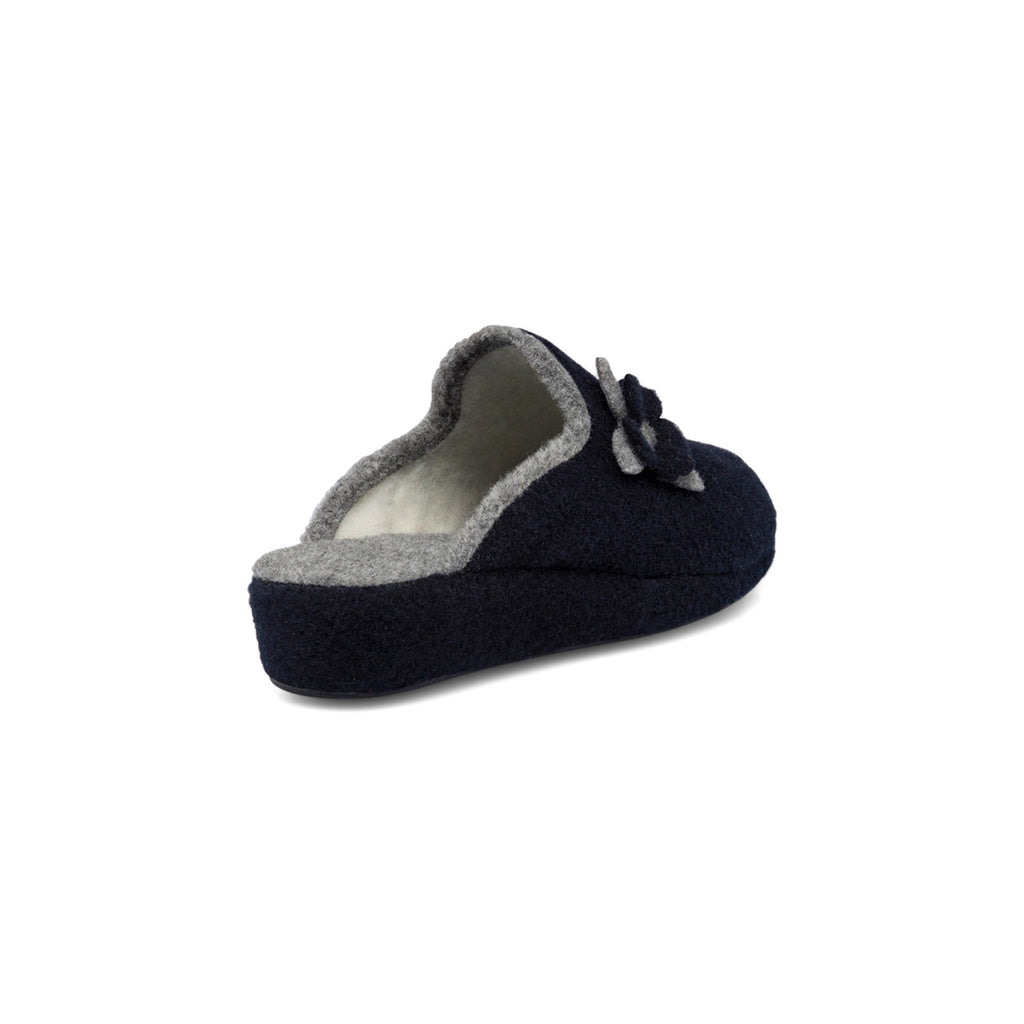 Pantofole blu da donna con fiore Stilrosa