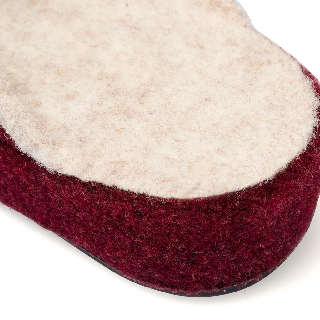 Pantofole bordeaux da donna con fiore Stilrosa